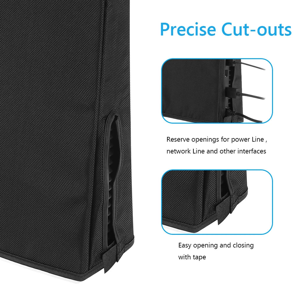 Vertical/Horizontal Dust Cover for PS5 Slim Console – Anti-Scratch Waterproof Protective Sleeve, Removable 1680D Oxford