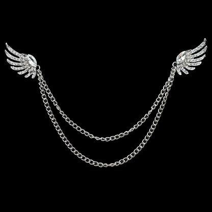 Fashion Gentleman Tassel Brooch – Men’s Suit & Shirt Lapel Pin with Chain, Pearl & Star for Wedding or Party