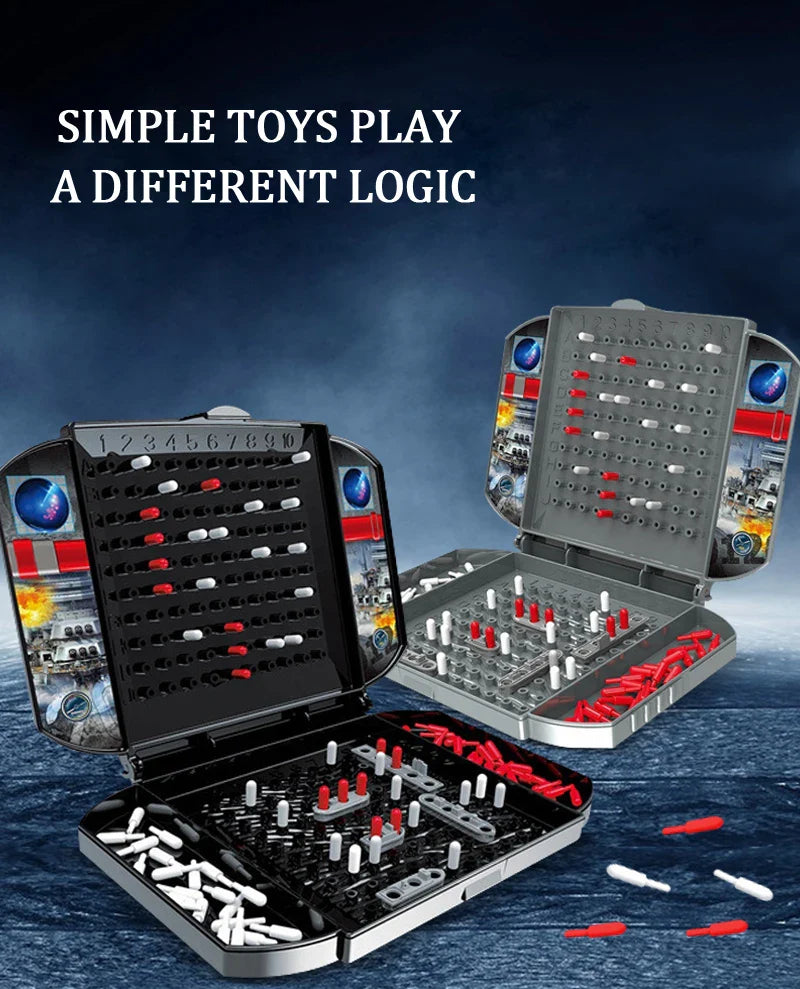 Children's Warship Sea Ship Board Game – Classic Two-Player Battleship Naval Combat Strategy Game for Kids