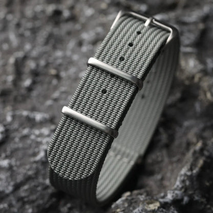 Ribbed Nylon Watch Strap - 18mm 20mm 22mm Military Style Replacement Watchband
