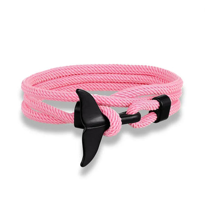 Whale Tail Anchor Bracelet - Adjustable Ocean Style Rope Couple Friendship Jewelry