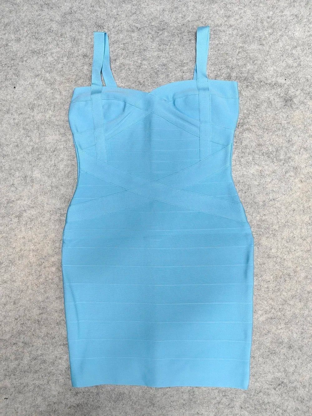 BEAUKEY Women's Blue Mini Bandage Dress – Spaghetti Strap Bodycon Sexy Above-Knee Party & Club Dress XL