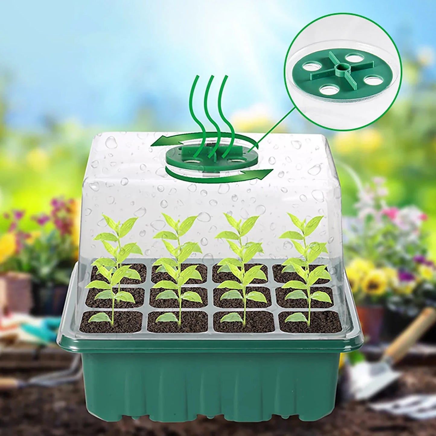 LED Grow Light with 6/12-Hole Seed Starter Trays — Indoor Plant Germination & Seedling Growing Box