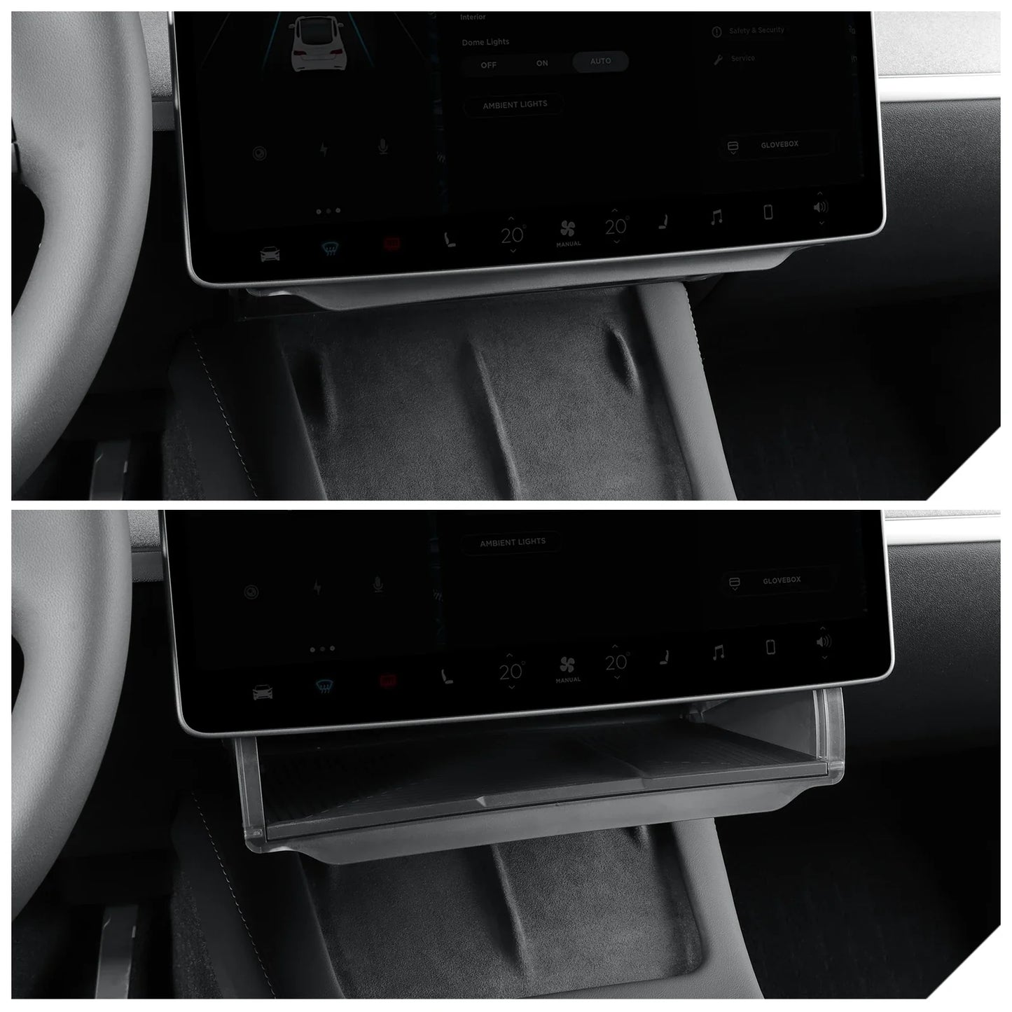 Tesla Model Y 2024 Car Storage Box – Hidden Organizer Tray Under Central Control Screen, Fits Model 3 2021-2022