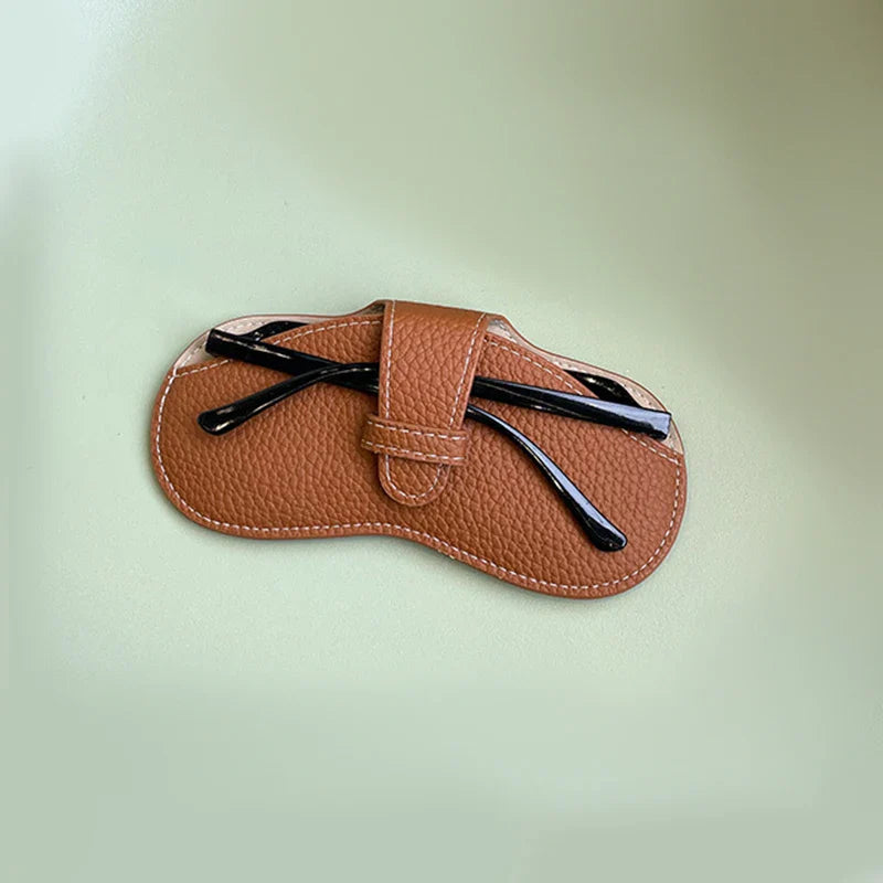 Women’s Leather Glasses Case – Soft Portable Sunglasses Bag, Fashion Eyewear Protector Pouch