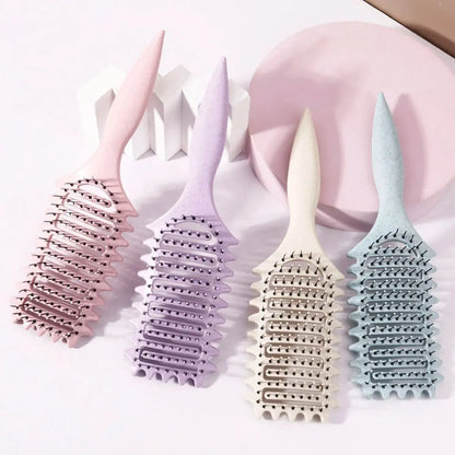 Curling Styling Brush - Hollow Massage Comb with Nylon Bristles for Hair Wigs & Styling