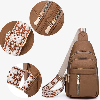 2024 New Women's PU Leather Chest Bag – Fashion Crossbody Shoulder Bag, High-Quality Casual Sac à Main