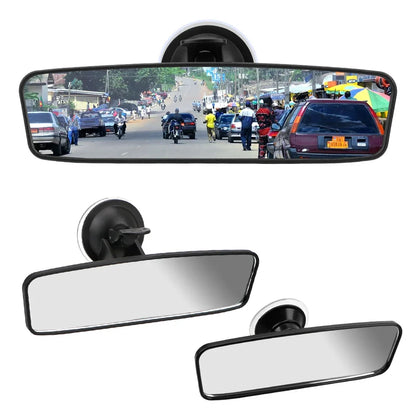360° Car Rear View Mirror - Wide-Angle Adjustable Interior Mirror with Suction Cup Mount