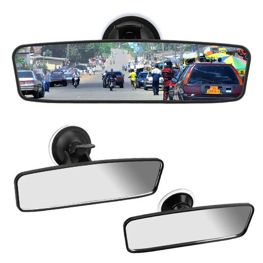 360° Car Rear View Mirror - Wide-Angle Adjustable Interior Mirror with Suction Cup Mount