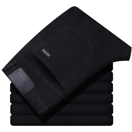 Men's Style Stretch Regular Fit Black Denim Jeans – Soft Casual Cotton Pants