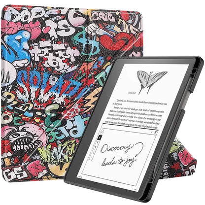 Kindle Scribe 2024 10.2″ Case — PU Leather Multi-Folding Stand with Smart Auto Wake/Sleep and Pencil Holder Ebook Cover