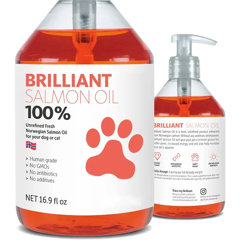 200ml Salmon Fish Oil for Pets – Natural Omega-3 Nutritional Supplement for Dogs & Cats