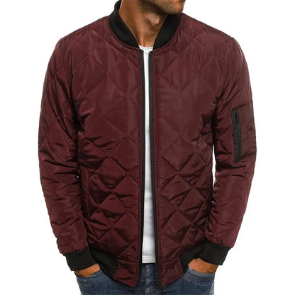Winter Men's Baseball Collar Jacket - Lightweight Mesh Pressed Vintage Flight Casual Long Sleeve Outerwear