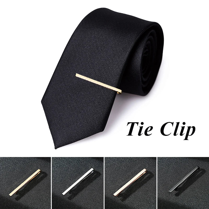Men’s Fashion Tie Clip Pin - Metal Necktie Bar for Business, Wedding & Party Suit Accessories Gift