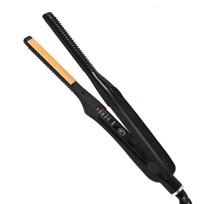 2-in-1 Ceramic Hair Straightener & Curler - Professional Flat Iron for Short Hair, Women, Men & Beard Styling