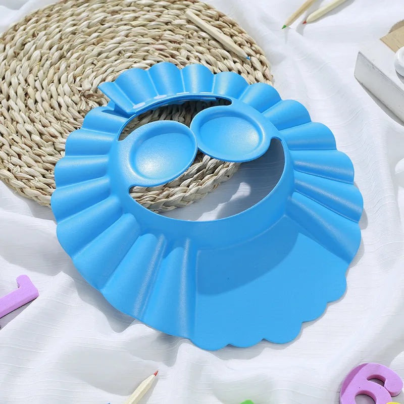Baby Shower Hair Wash Cap - Adjustable Soft Ear Protection Hat for Kids Bath Time