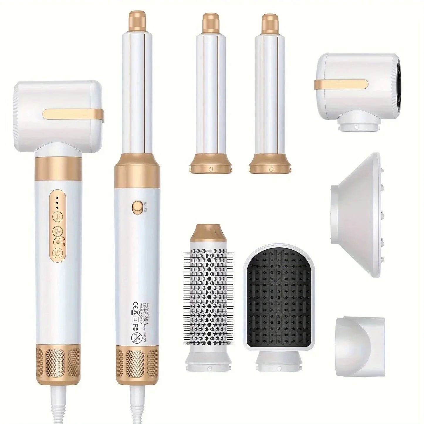 Tinsol 7-in-1 Brushless High-Speed Hair Dryer Brush – Ionic Blow Dryer with Diffuser, Hot Air Comb & Hair Curler