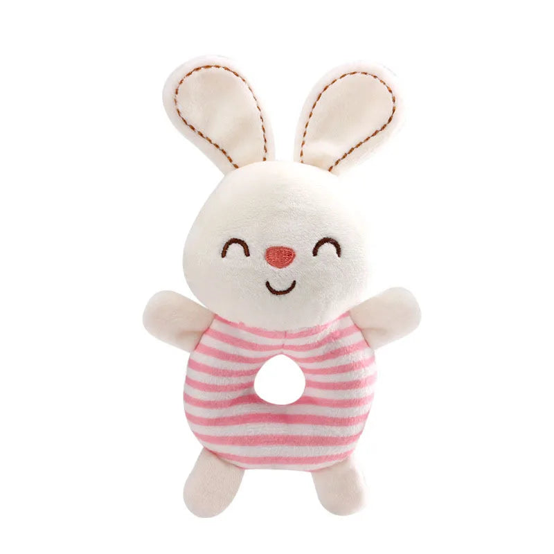 Newborn Baby Rattle Toy – Plush Cartoon Animal Hand Ring for Infants 0-24 Months, Toddler Early Educational Bed Toy