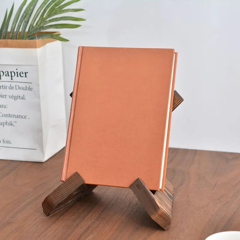 Wooden Cookbook Stand - Adjustable Kitchen Recipe Holder & Book Reading Display Stand