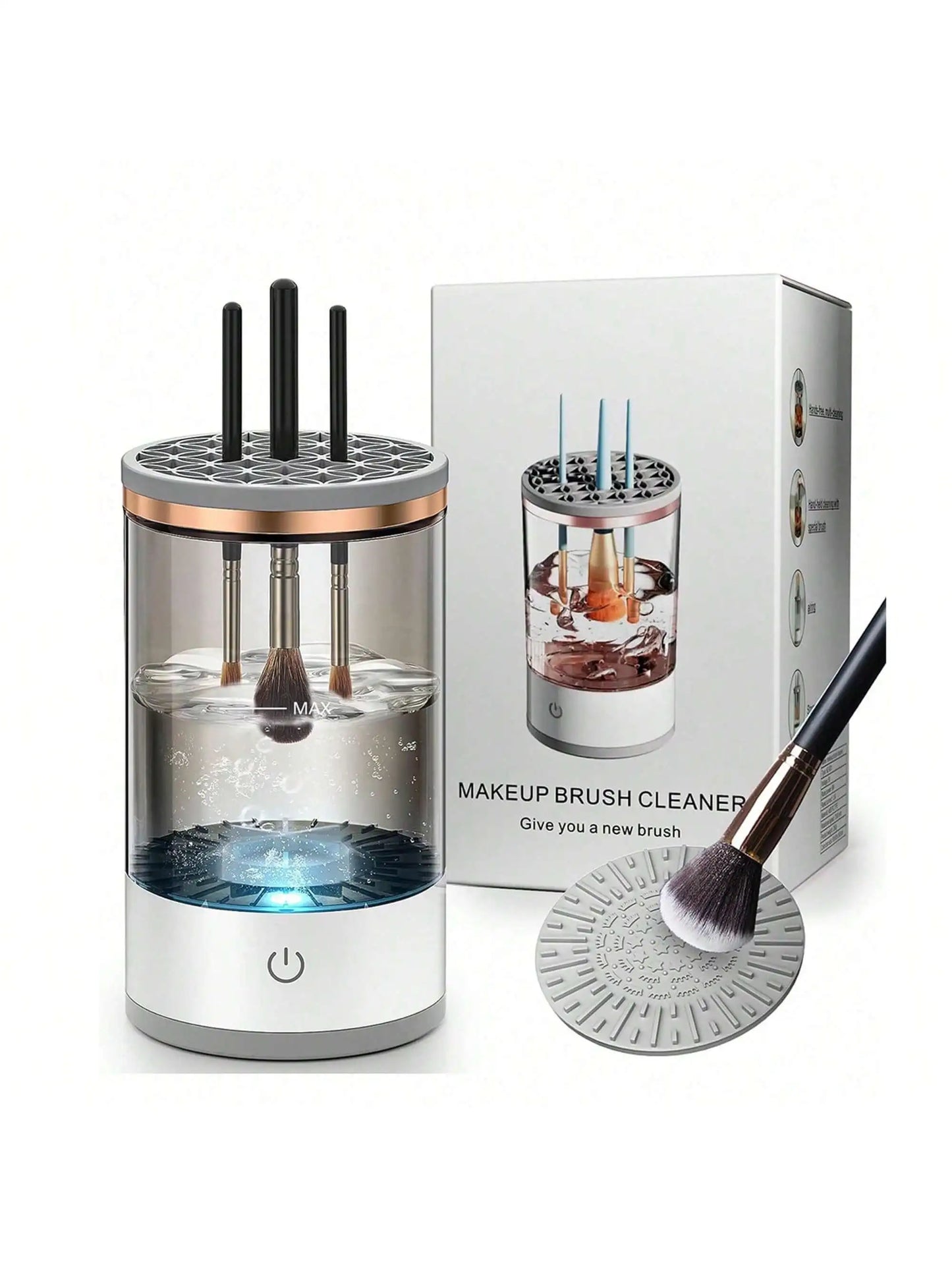 Electric Makeup Brush Cleaner - Automatic Deep Cleaning Machine for Cosmetic Brushes