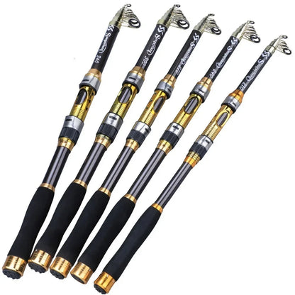 Sougayilang Telescopic Fishing Rod - 2.1m-3.6m Carbon Spinning Rod for Trout, Carp & Lure Fishing