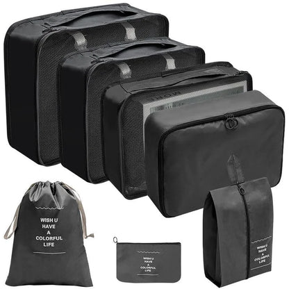 7/8/9/10-Pcs Travel Organizer Set — Portable Packing Cubes for Luggage, Clothes & Shoes, Foldable Storage Bags