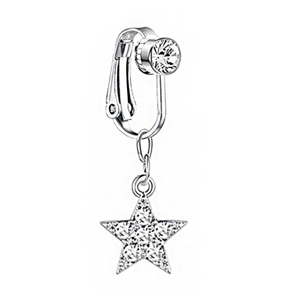 Faux Snake Belly Ring – Fake Clip-On Umbilical Navel Piercing, Belly Button & Cartilage Body Jewelry