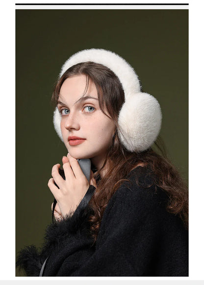 Maikun Thermal Earmuffs for Autumn & Winter - Thickened Cycling Ear Bags Imitation Rabbit Marten Ear Warmers