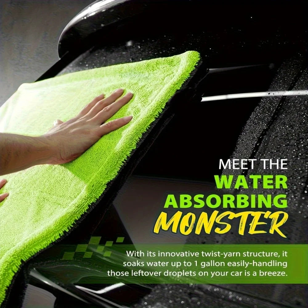 1000GSM Double-Sided Microfiber Car Drying Towel for SUV & Truck – High Absorbency Scratch-Free Cloth with Twisted Yarn Technology