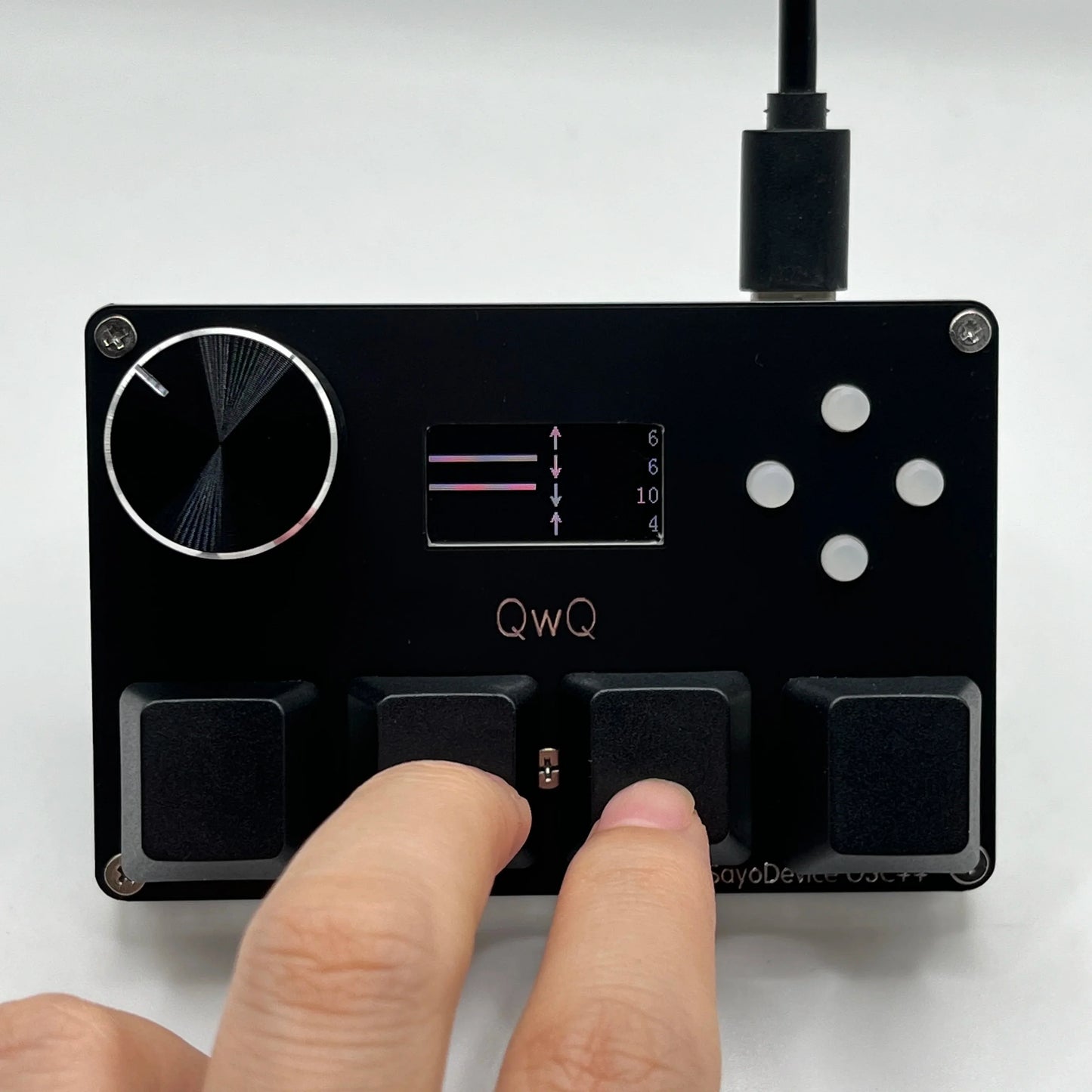 SayoDevice O3C++ OSU Keyboard | 4+4 Keys with OUTEMU Magnetic Pink Switches, Rapid Trigger, Knob & Screen, Copy Shortcut