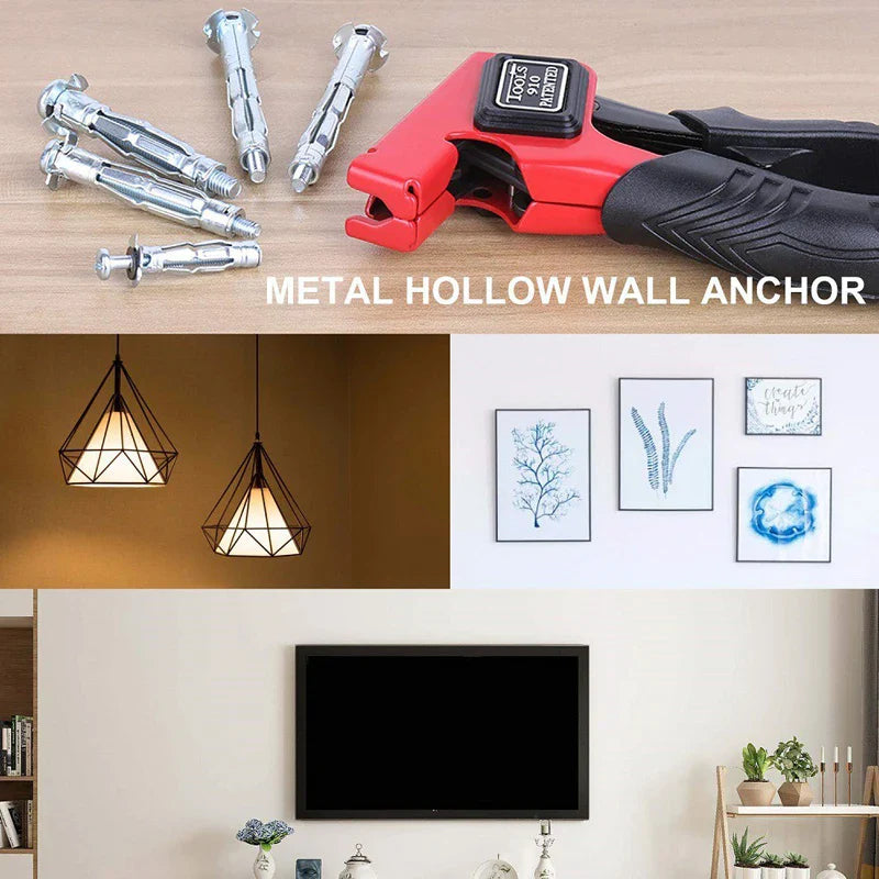 Hand Tool Wall Anchor Gun — Hollow Metal Cavity Anchor Fixing Gun for Gypsum Plasterboard & Molly Drywall Tools