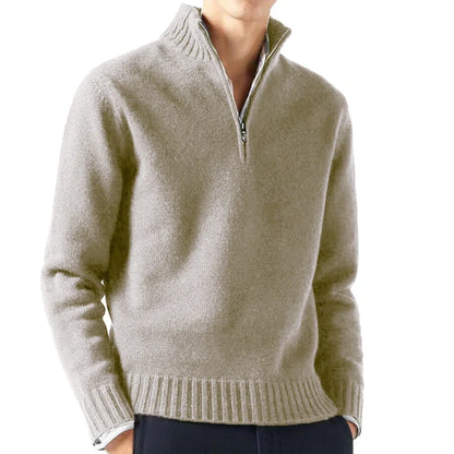 Men's Autumn Turtleneck Sweater - Solid Color Long Sleeve Knit Pullover Casual Warm Daily Coat