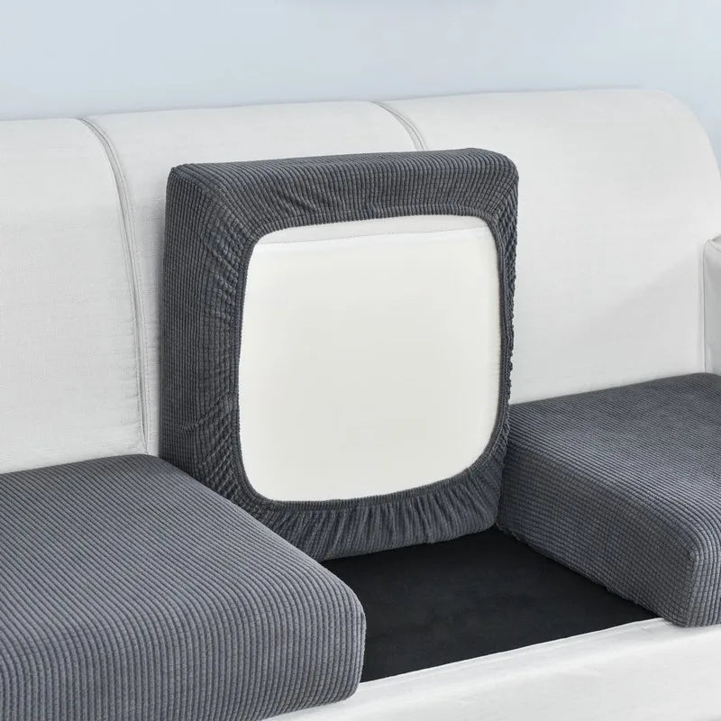 Polar Fleece Sofa Cushion Cover - Elastic Furniture Protector Slipcover for Living Room Sofa Chair Pet Kids Mat 10 Sizes