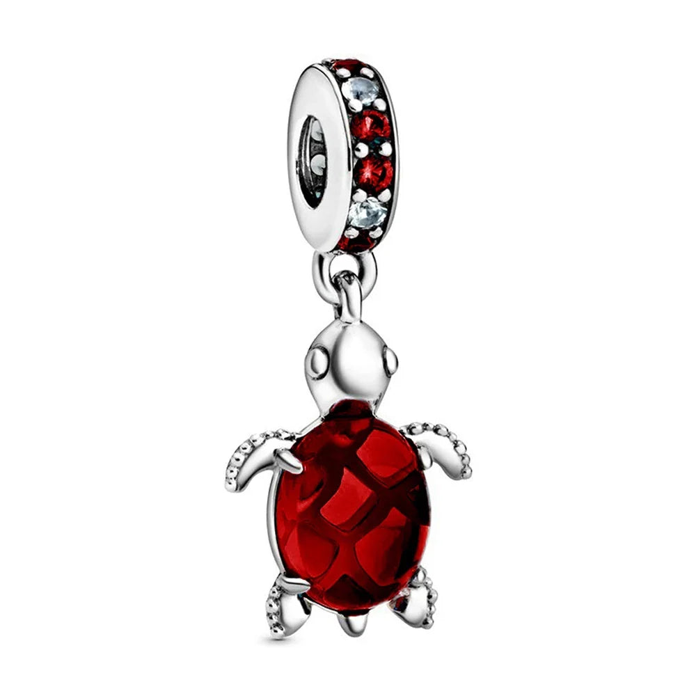 2024 New 925 Sterling Silver Bulb & Small Turtle Charm Pendant – Fit for Original Pandora Bracelet, DIY Women’s Jewelry Gift