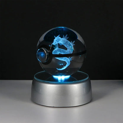 Pokemon Crystal Ball Night Light – Pikachu, Gengar, Eevee, Mewtwo & Lucario LED Pokeball, Kids Birthday Gift & Home Decor