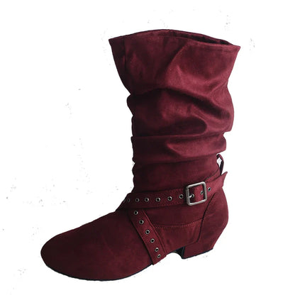 Wedopus Women’s Customized Heel Western Dance Boots – Black Suede Cowboy Shoes for Urban Dancing