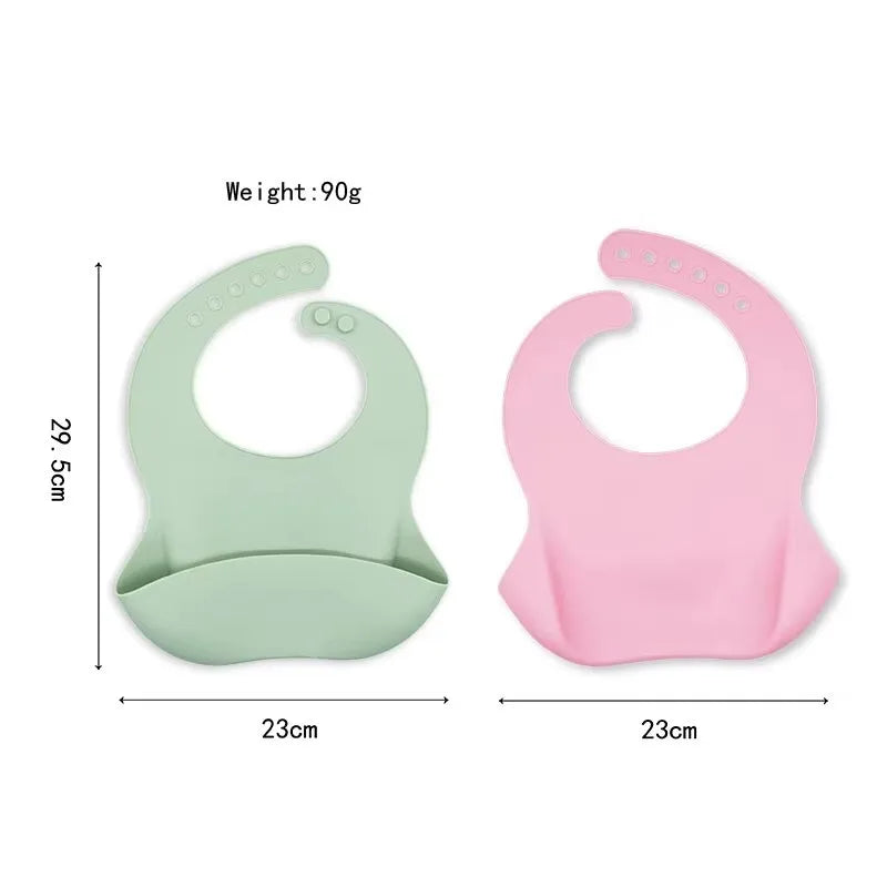 3D Waterproof Baby Bib – Cute Cartoon Animal Print, Adjustable Soft Silicone Feeding Bib for Boys & Girls