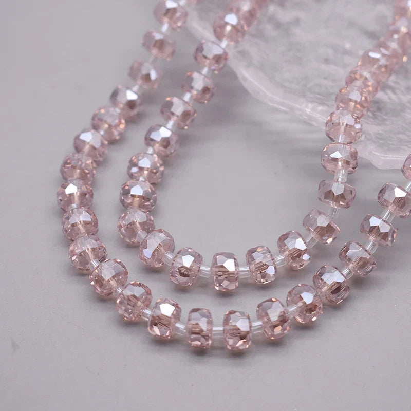8mm Crystal Glass Beads Set - 30PCS Color Wheel Faceted Round Loose Beads for DIY Jewelry Making & Bracelets