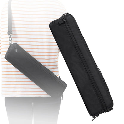 Portable Flute Bag Case - Lightweight Leather Backpack & Zipper Carrying Satchel for 16/17 Hole Flutes