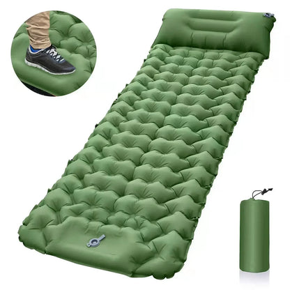 Outdoor Sleeping Pad - Camping Inflatable Mattress with Pillows - Ultralight Travel Mat for Hiking and Trekking