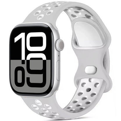 Silicone Apple Watch Strap - Breathable Wristband for Watch 11/10/9/8/7 Ultra 3/2 SE Series 49mm-41mm