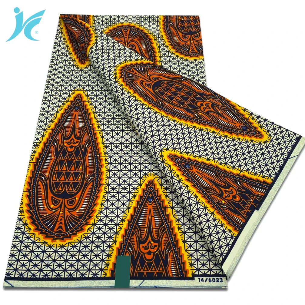 Classic African Wax Fabric - 100% Cotton Soft Ankara Pagne for Women's Dresses