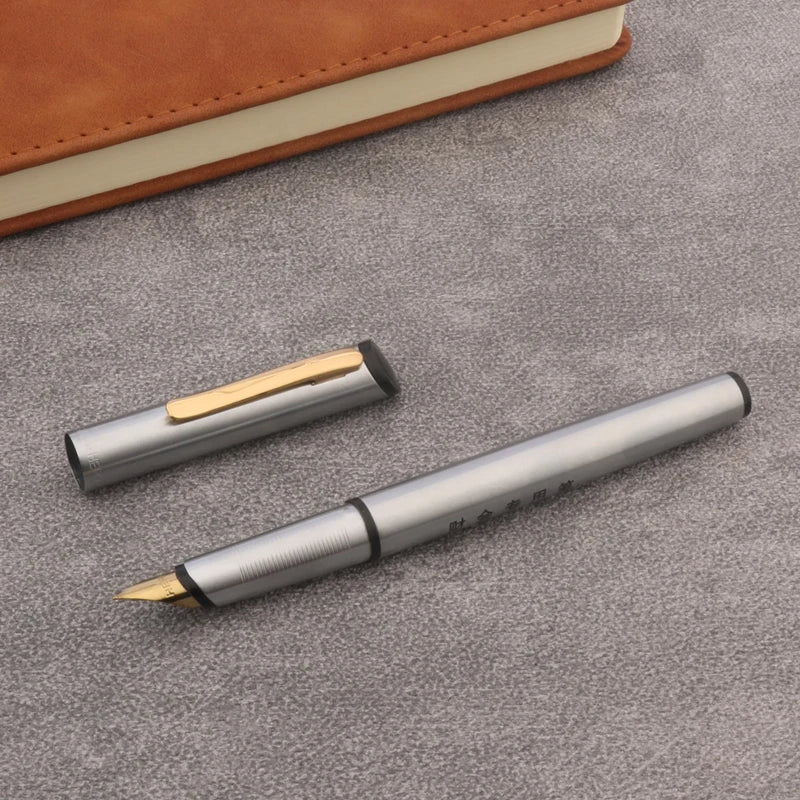 Classic Retro Metal Fountain Pen - Stainless Steel Writing Pen for Office, School & Gifts