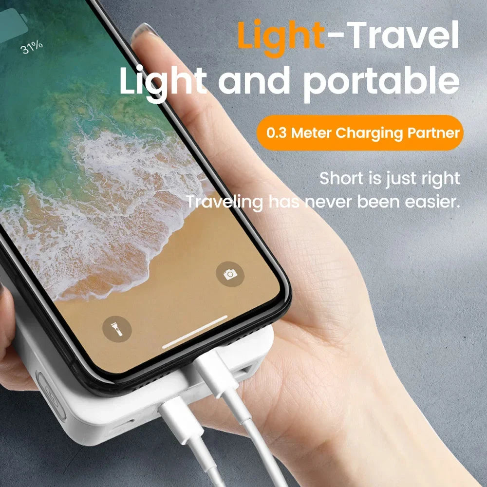 30cm USB-C to USB-C Fast Charging Cable – Compatible with iPhone 15, Xiaomi, Samsung, Huawei & Power Banks