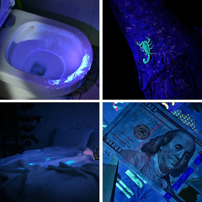 Mini 3W 365nm UV Flashlight – Rechargeable Ultraviolet Torch for Manicures, Pet Urine, Tinea, Money, Ore & Scorpion Detection