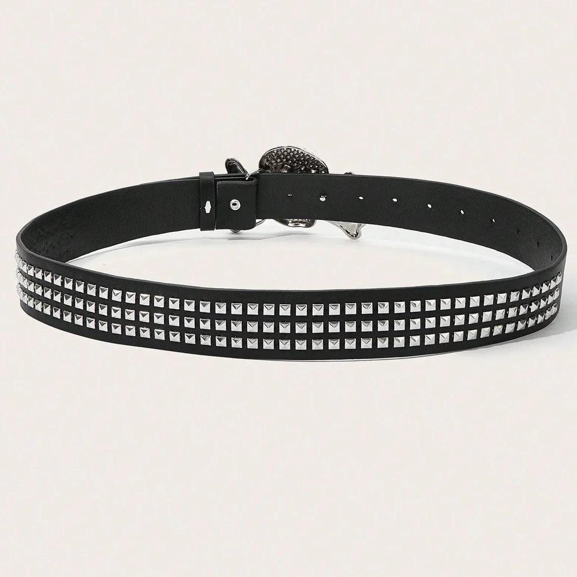 Gothic Skull Rhinestone Buckle Belt - Punk Rivet Hip-Hop Rock Y2K Fashion Accessory for Men & Women
