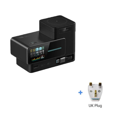 CUKTECH 15 Charging Station - 140W GaN USB-C Fast Charger with Retractable Cable TFT Display Wireless Charging for Xiaomi iPhone MacBook Laptop