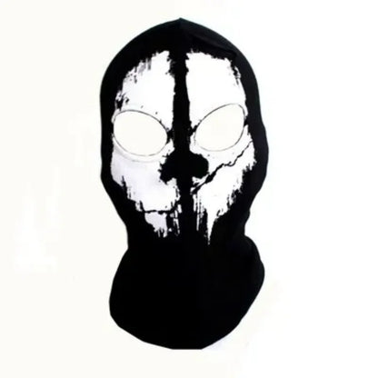 Black Skull Balaclava Mask - Warm Full Face Hood Beanie for Men Outdoor Wear