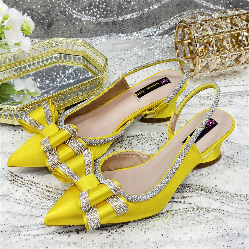 Elegant African High Heel Sandals - Chain Decor Wedding Pumps for Women’s Party & Formal Wear