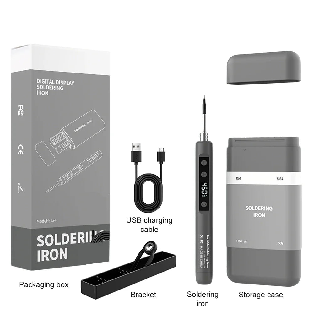 Type-C Digital Soldering Iron Kit - Adjustable Temperature Mini Electric Repair Tool with Fast Heating
